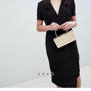 Black midi wrap dress size 10